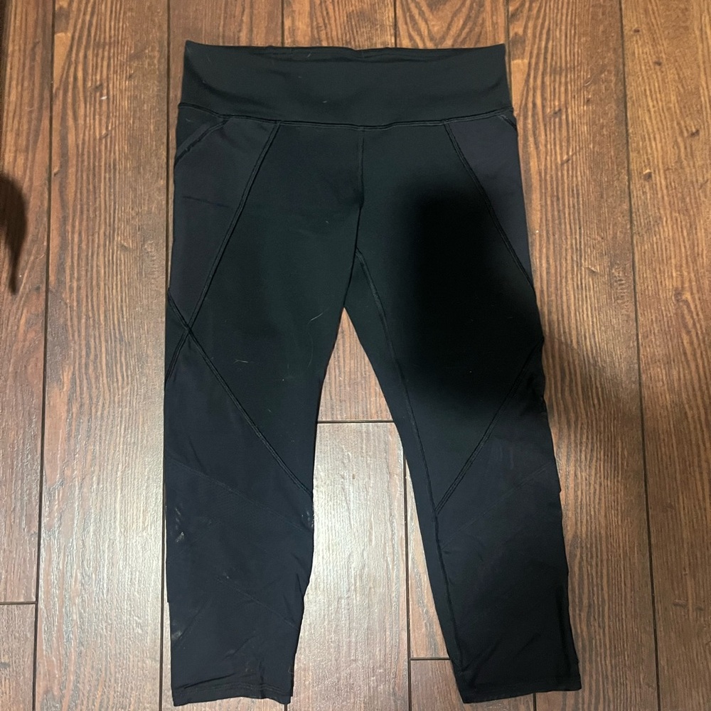 Black Lululemon/ivivva Leggings  - Mesh Bottom - Capris